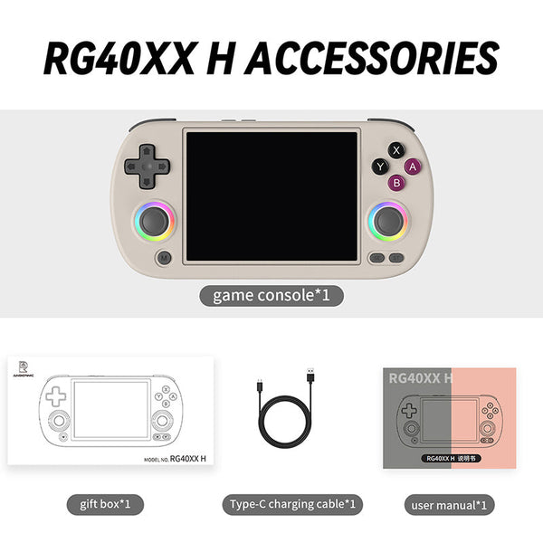 ANBERNIC RG40XX H Retro Handheld Game Console with RGB Light