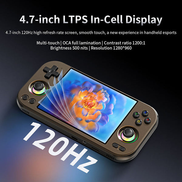 ANBERNIC RG 477M AI Handheld Game Console 256GB with Metal Build Supports PS2 and Wii