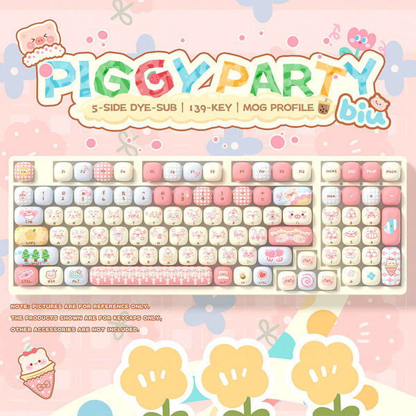 Akko Piggy Party MOG Profile Keycap Set 139 Keys