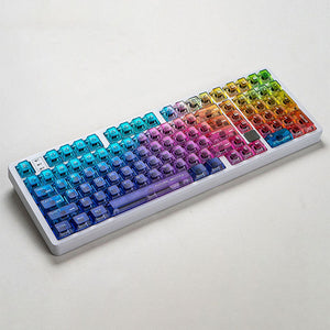 LEOBOG Color Frosted Transparent Keycaps Set Cherry Profile 115 Keys
