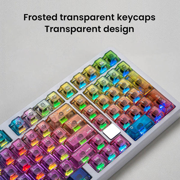 LEOBOG Color Frosted Transparent Keycaps Set Cherry Profile 115 Keys