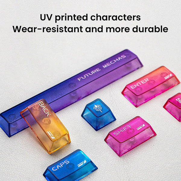 LEOBOG Color Frosted Transparent Keycaps Set Cherry Profile 115 Keys