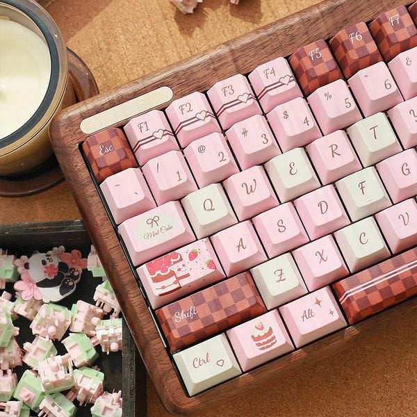 PIWIJOY Chocolate Cake Keycap Set Cherry Profile 146 Keys