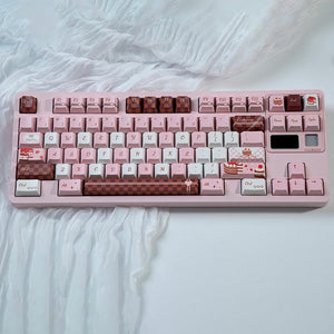 PIWIJOY Chocolate Cake Keycap Set Cherry Profile 146 Keys