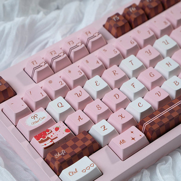 PIWIJOY Chocolate Cake Keycap Set Cherry Profile 146 Keys