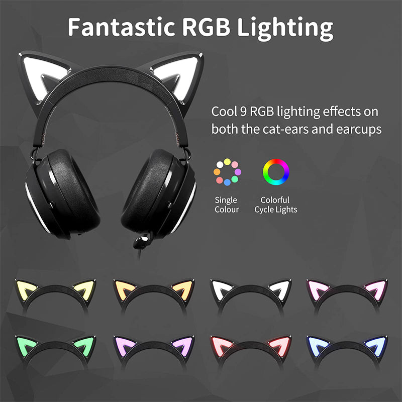 SOMIC GS510 RGB Cat Ear Headset USB Wired
