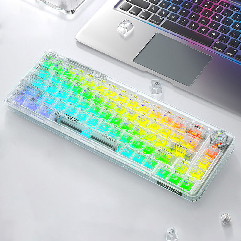 AULA F68 Transparent Gasket 3-Mode RGB Mechanical Keyboard