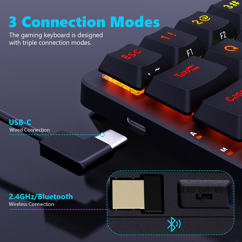 Redragon K615P-KBS Elise Pro Low Profile 3-Mode Mechanical Keyboard