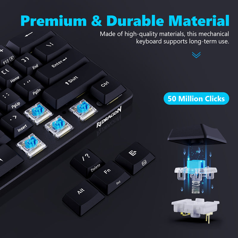 Redragon K615P-KBS Elise Pro Low Profile 3-Mode Mechanical Keyboard