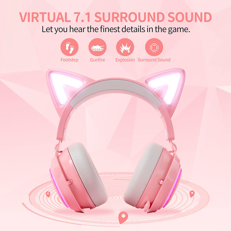 SOMIC GS510 2.4G Wireless RGB Cat Ear Headset