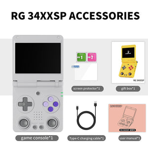 ANBERNIC RG34XXSP Flip Game Console with 3.4" Screen and Joystick