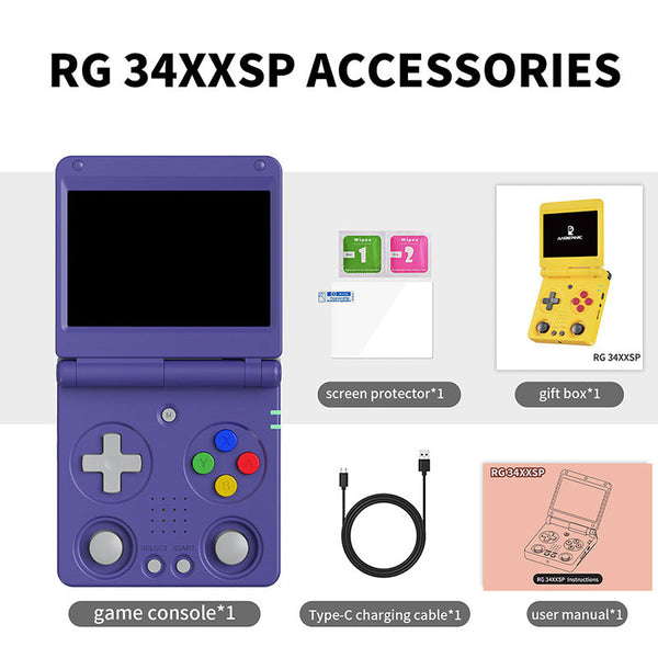 ANBERNIC RG34XXSP Flip Game Console with 3.4" Screen and Joystick