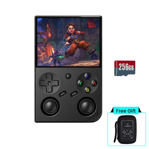 ANBERNIC RG35XXPro Retro Handheld Game Console 256GB TF Card Black with Free Bag
