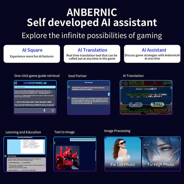 ANBERNIC RG476H AI Retro Handheld Game Console 4.7" 4:3 Screen Android 256GB