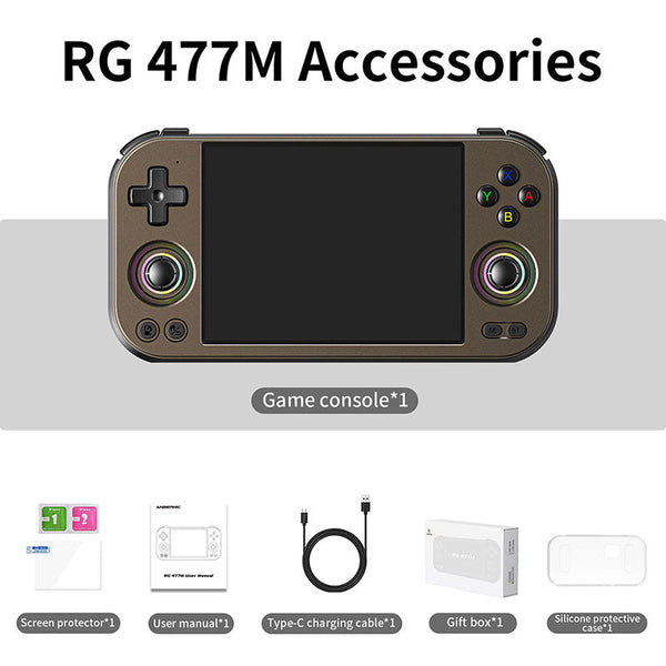 ANBERNIC RG 477M AI Handheld Game Console with Metal Build Supports PS2 and Wii