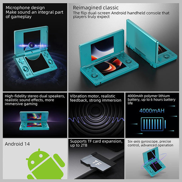 ANBERNIC RG DS Dual Screen Flip Game Console Clamshell Touchscreen