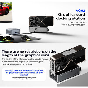 AOOSTAR AG02 eGPU Dock Portable eGPU with Oculink Port/USB4
