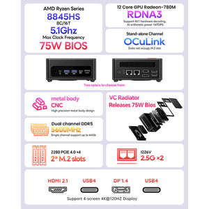 AOOSTAR GEM12 MAX Mini PC AMD Ryzen 7