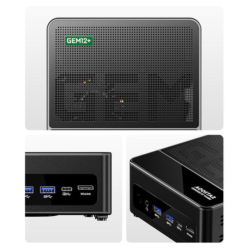 AOOSTAR GEM12+ Series Mini PC with AMD R7 PRO 8845HS & OCulink Port