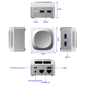 AOOSTAR T8 Mini PC Intel N100 with Free Docking Station