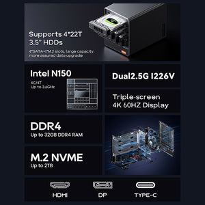 AOOSTAR WTR Pro 4 BaysNAS Mini PC with AMD Ryzen 7 Intel N150