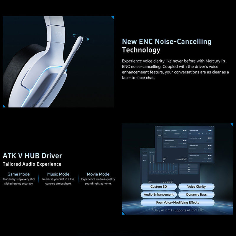 ACGAM ATK Mercury I eSports Wireless Tri-mode Gaming Headset