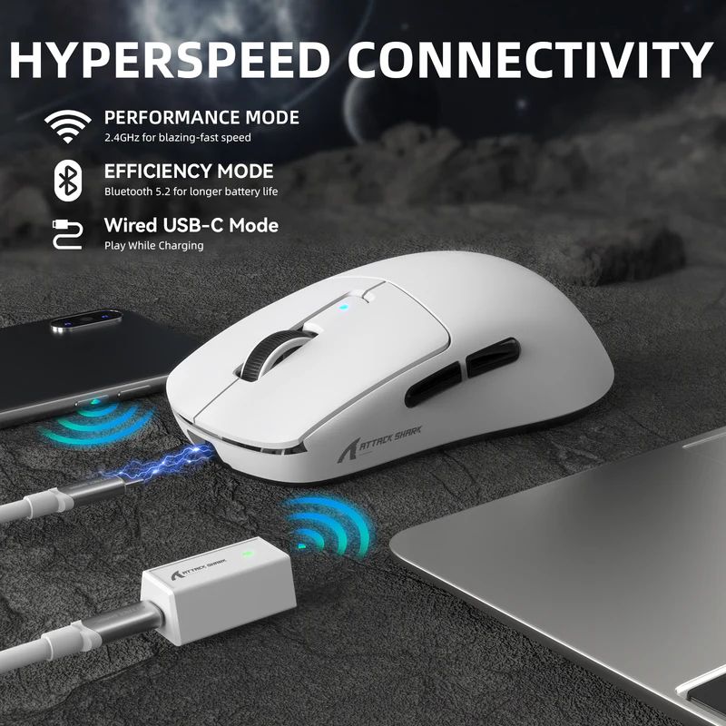 ATTACK SHARK R6 LIGHTSPEED Wireless Gaming Mouse