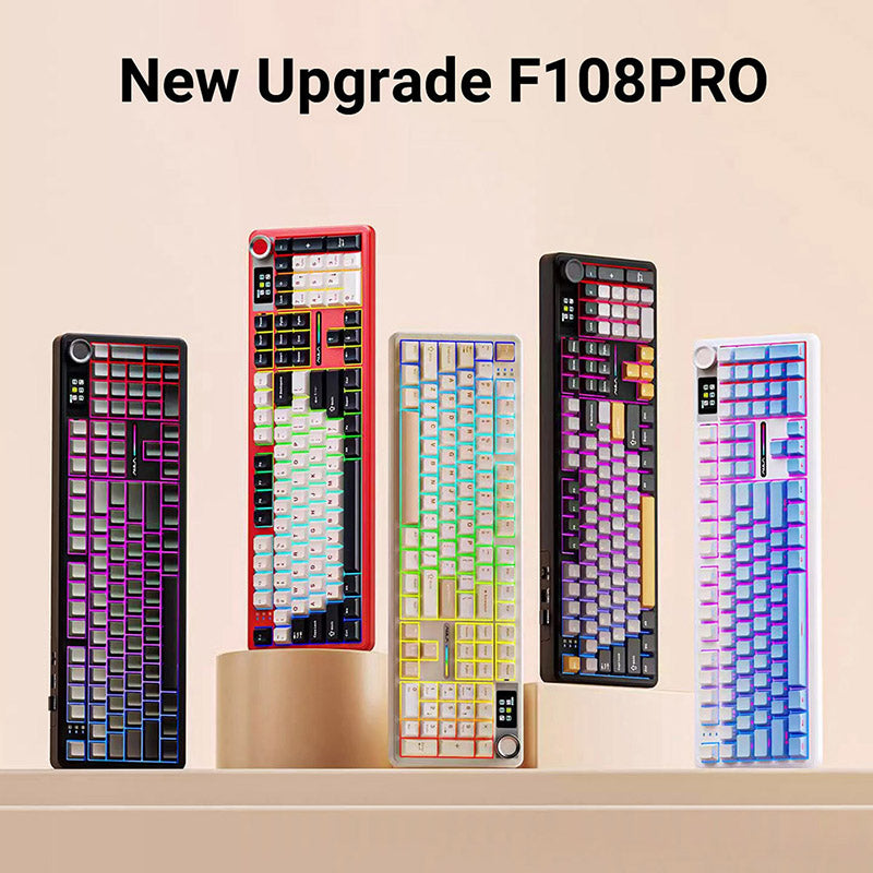 AULA F108 Pro Tri-mode LCD Display Mechanical Keyboard