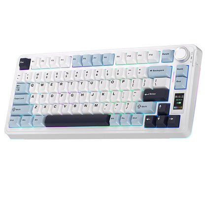 AULA S75 PRO Tri-mode Wireless Mechanical Keyboard with LCD Screen Creamy