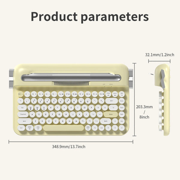 Ajazz AF84 Dual-Mode Typewriter Membrane Keyboard Retro Style