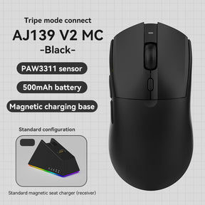 Ajazz AJ139 V2 MC Tri-Mode Gaming Mouse Light Weight with Magnetic Charging Dock