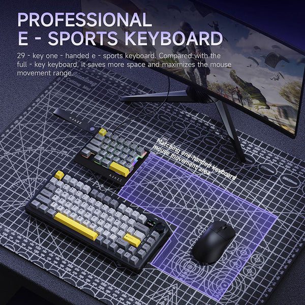 Ajazz AK029 One-Handed Gaming Keyboard for Left-Hand Wired