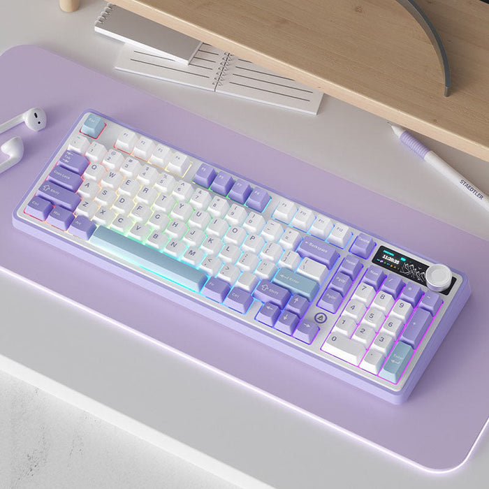 Ajazz AK980 TFT Display Wireless Mechanical Keyboard- WhatGeek