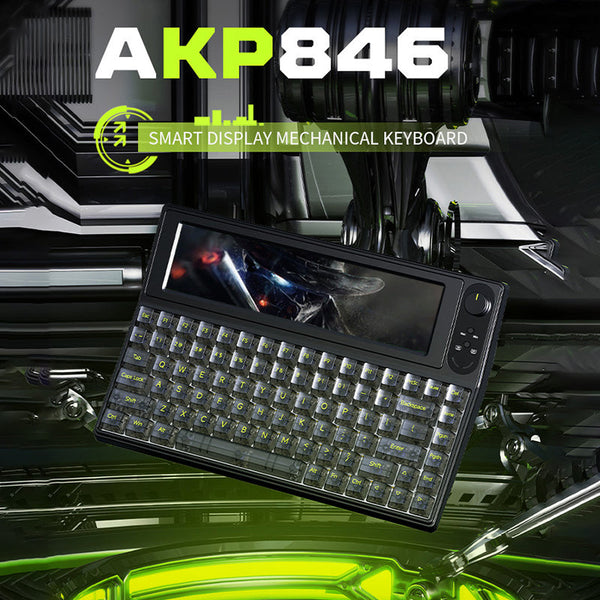 Ajazz AKP846 10.1″ Large Smart Display QMK Wired Mechanical Keyboard