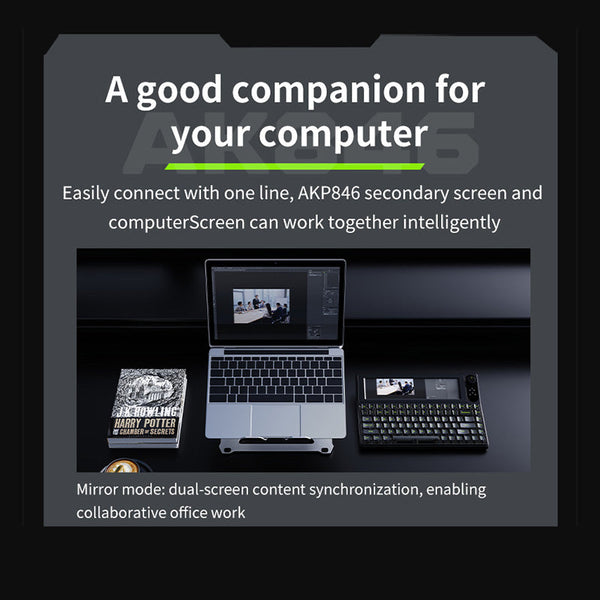 Ajazz AKP846 10.1″ Large Smart Display QMK Wired Mechanical Keyboard