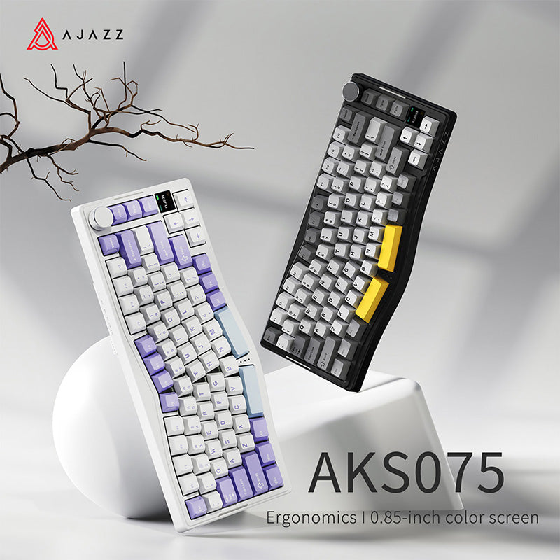 Ajazz AKS075 Wireless Mechanical Keyboard With TFT Screen