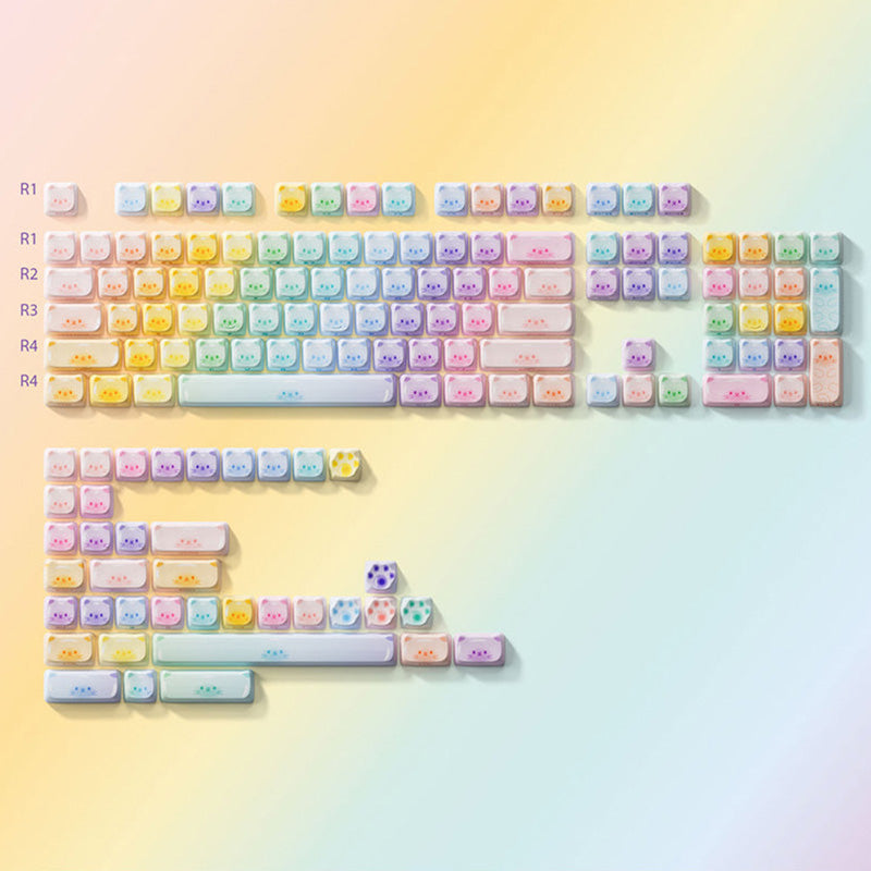 Akko Colorful Cats Keycap Set MAO Profile 142 keys