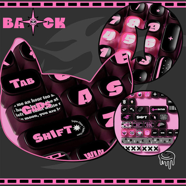 Akko Pink Phantom Keycap Set MOA Profile 139 keys