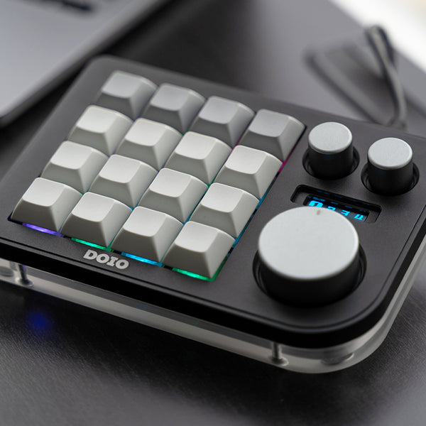 DOIO KB16-01 Macro Keyboard 16 Keys + 3 Knob Macro Pad