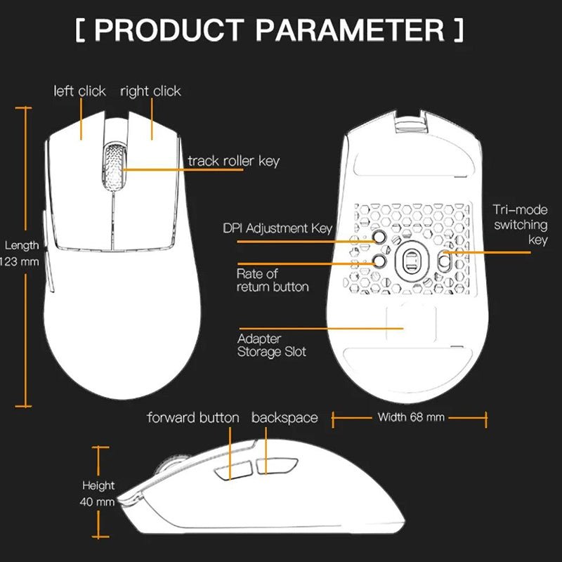 Darmoshark N5 PAW3395 8K Gaming Wireless Mouse