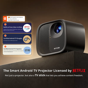 ETOE E3 Pro Android TV Projector 4K Supported