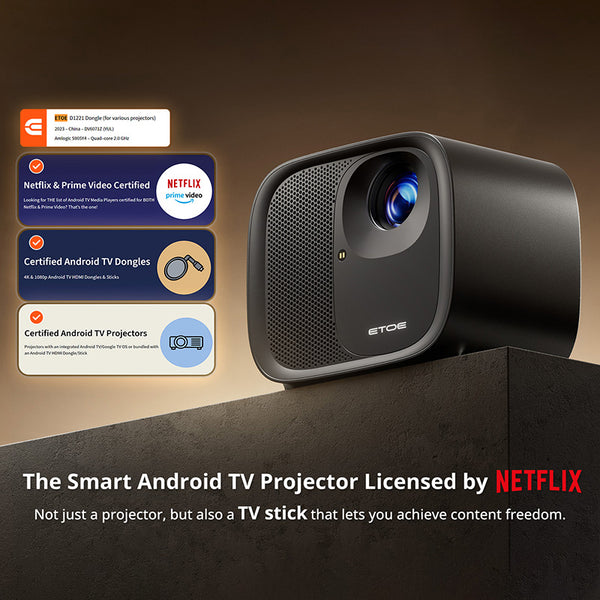 ETOE E3 Pro Android TV Projector 4K Supported