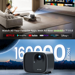 ETOE E3 Pro Android TV Projector 4K Supported
