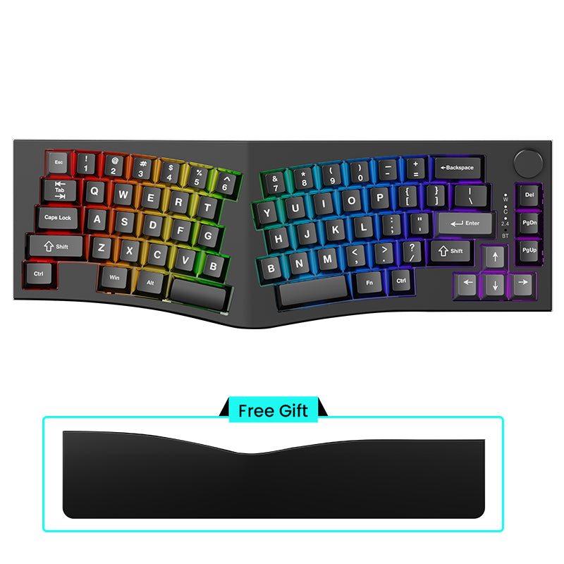 Feker Alice 80 Ergonomic Keyboard ノブ付き FEKER Alice80 Mechanical Keyboard Upgrade: Silent Switches for Office