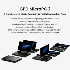GPD MicroPC 2 Handheld Laptop ‌Linux Compatibility‌ Mini Work Computer