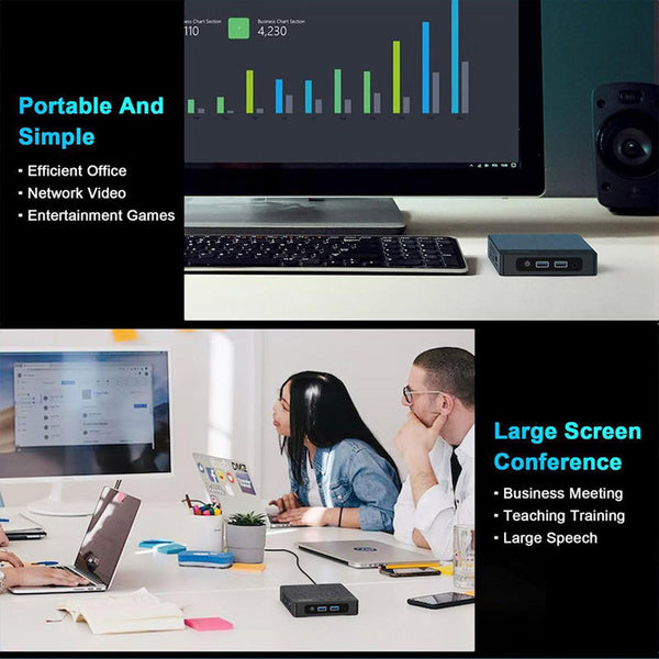 GXMO N4 Intel N4000 Mini PC Efficient Office Mini Computer