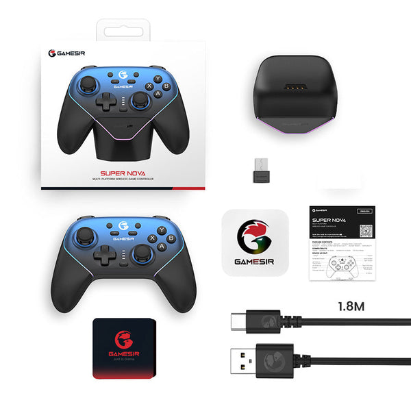 GameSir Super Nova Gaming Controller with Rubber Grips & RGB Lighting