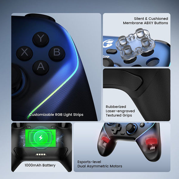 GameSir Super Nova Gaming Controller with Rubber Grips & RGB Lighting