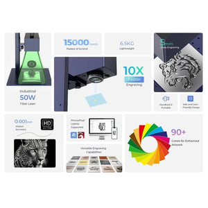 Gweike Cloud G2 MAX 50W Laser Marking Machine for Deep, Precise Metal Engraving