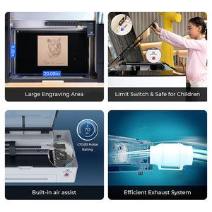 Gweike Cloud Pro 55W CO₂ Laser Engraver with Rotary Roller